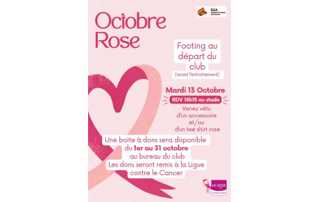 Octobre rose, le club se mobilise.